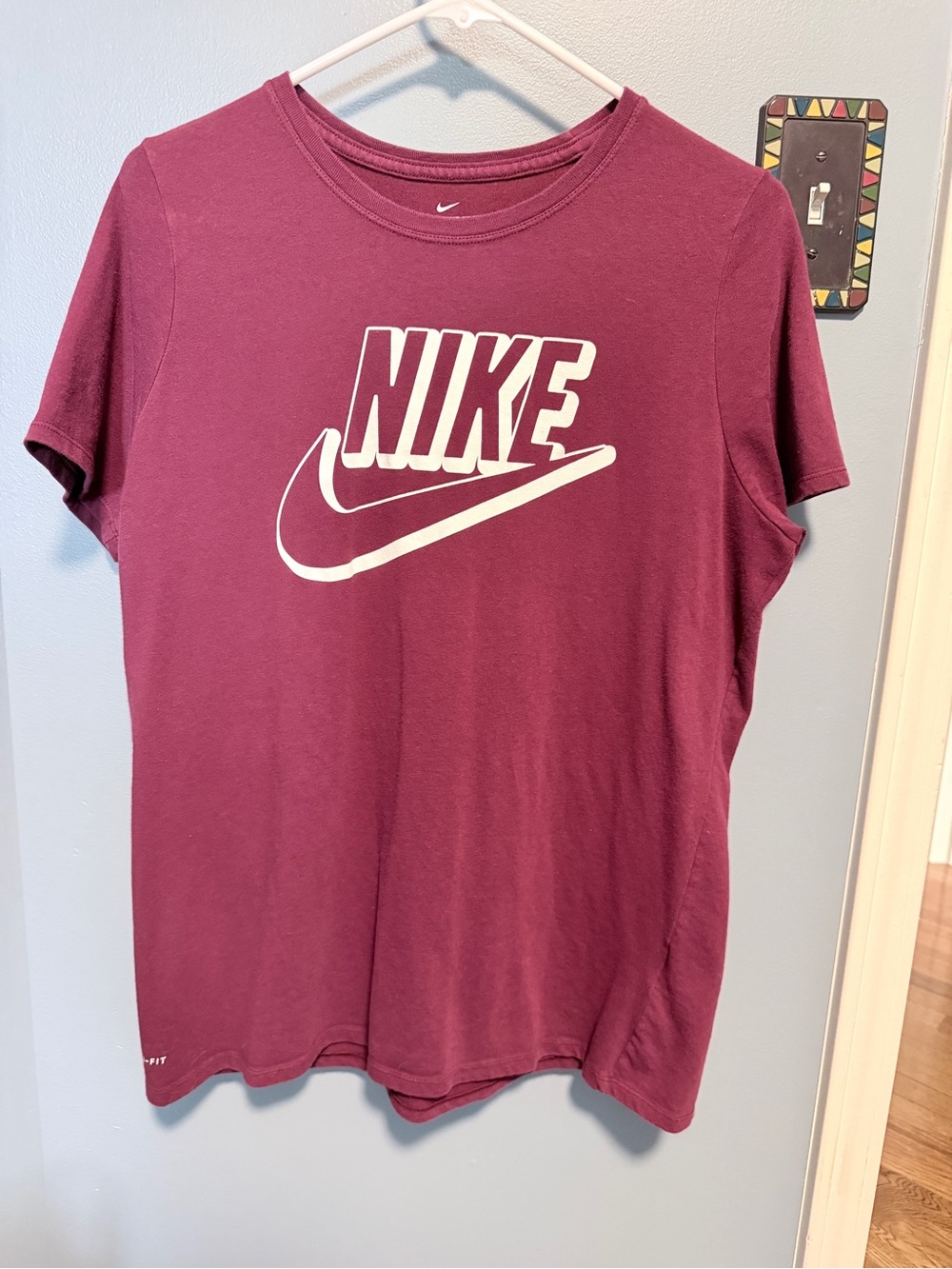 Nike Burgundy Tee with White Logo (youth XL)